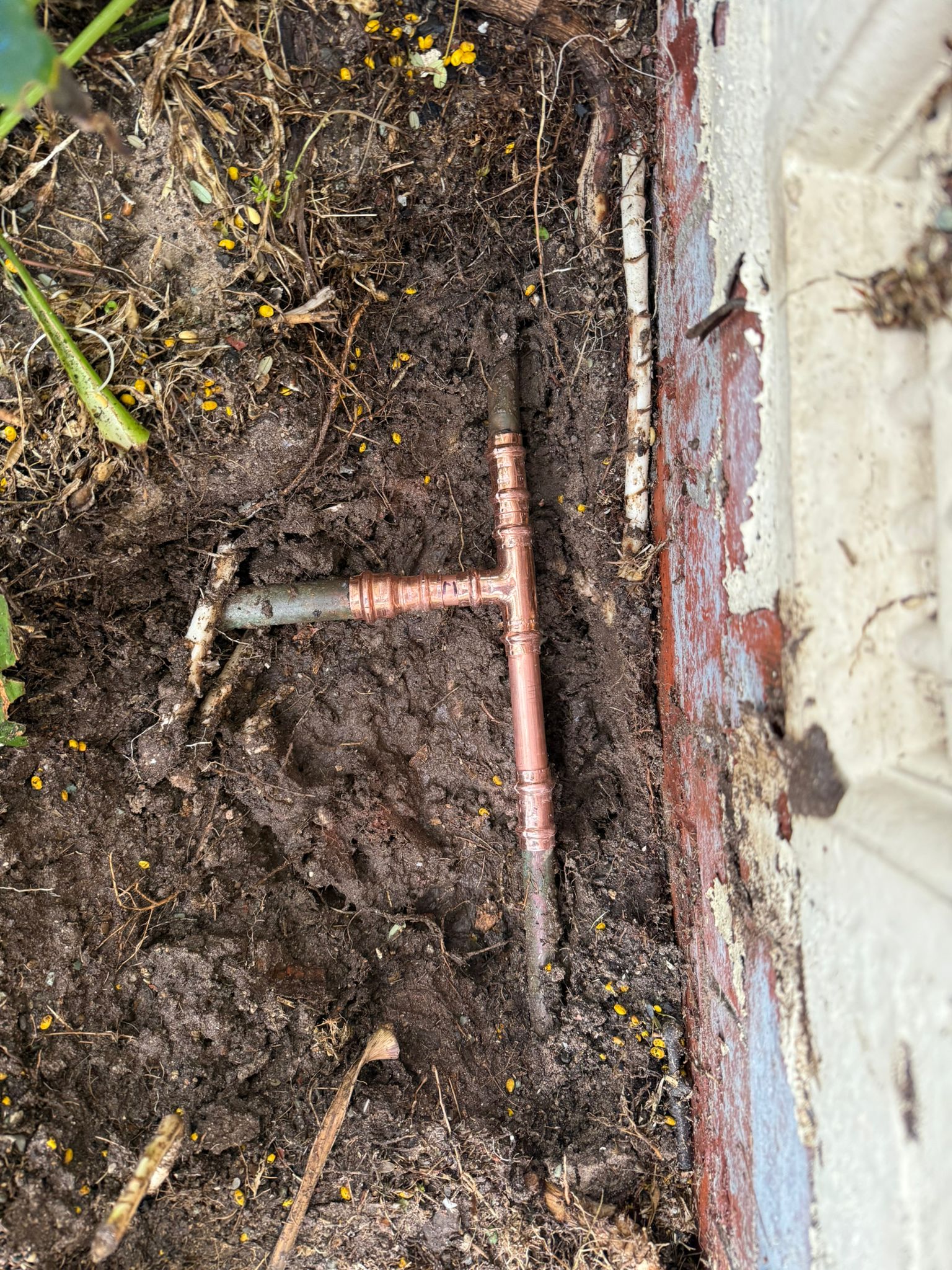 New copper T-junction fitting repaired underground in Yarraville Melbourne